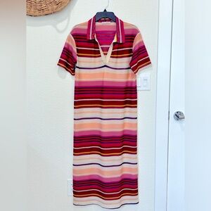 Zara multi pink knit maxi dress